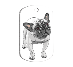 French Bulldog 3 Resimli Köpek Künyesi Small 2 x 3,5 cm