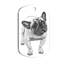 French Bulldog 3 Resimli Köpek Künyesi Large 2,9 x 5 cm