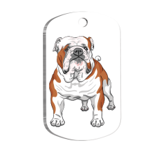 Bulldog Resimli Köpek Künyesi Large 2,9 x 5 cm