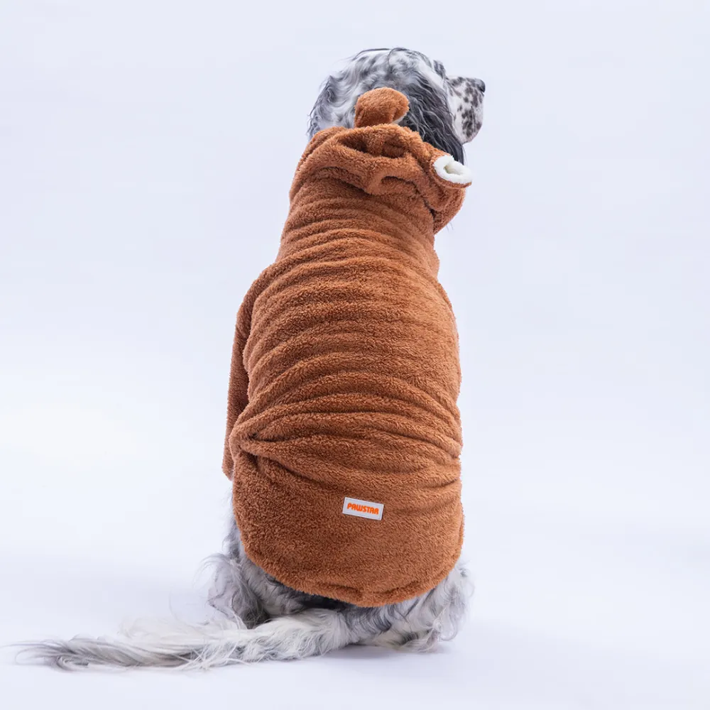 PawStar Kahverengi Lucca Teddy Büyük Irk Hoodie