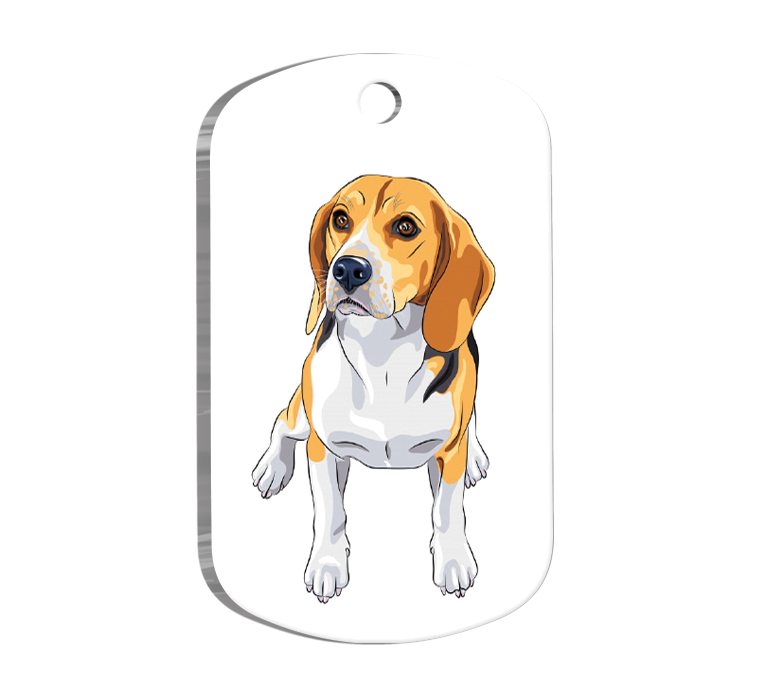 Beagle Breed Resimli Köpek Künyesi Small 2 x 3,5 cm