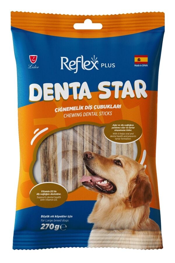Reflex Plus Denta Star Diş Sağlığı Destekleyici Büyük Irk Köpek Ödül Maması 270gr