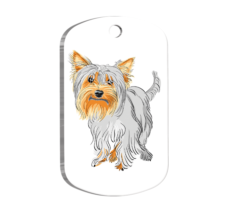 Yorkshire Terrier Resimli Köpek Künyesi Large 2,9 x 5 cm