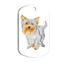 Yorkshire Terrier Resimli Köpek Künyesi Large 2,9 x 5 cm