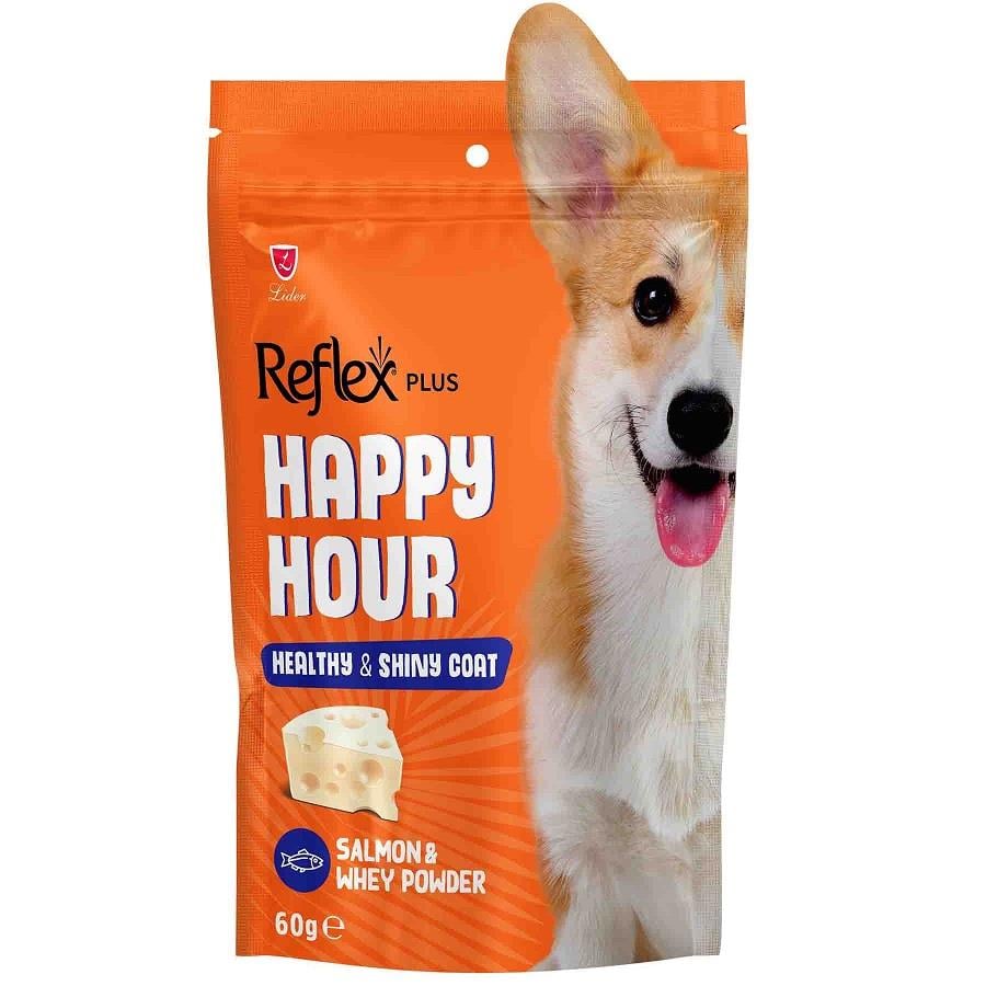 Reflex Plus Happy Hour Sağlıklı ve Parlak Tüyler İçin Destekleyici Köpek Ödül Maması 60gr