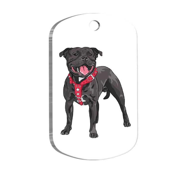 Staffordshire Bull Terrier Resimli Köpek Künyesi Small 2 x 3,5 cm
