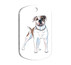American Bulldog Resimli Köpek Künyesi Small 2 x 3,5 cm