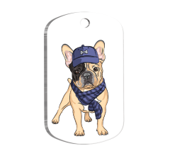 French Bulldog 4 Resimli Köpek Künyesi Small 2 x 3,5 cm