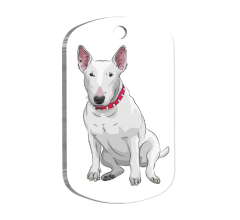 Bull Terrier Resimli Köpek Künyesi Small 2 x 3,5 cm