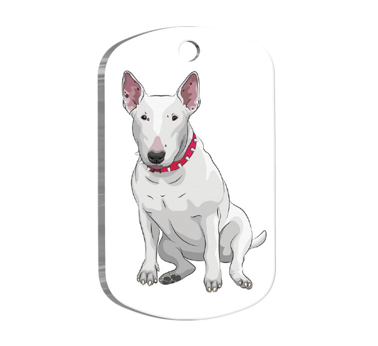 Bull Terrier Resimli Köpek Künyesi Large 2,9 x 5 cm