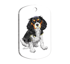 Cavalier Charles 2 Resimli Köpek Künyesi Large 2,9 x 5 cm