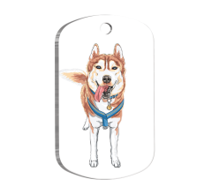 Siberian Husky Resimli Köpek Künyesi Large 2,9 x 5 cm