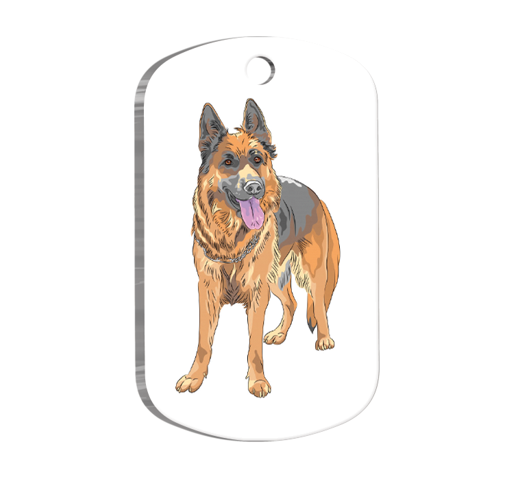 German Shepherd Resimli Köpek Künyesi Large 2,9 x 5 cm