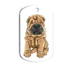 Shar Pei Resimli Köpek Künyesi Small 2 x 3,5 cm