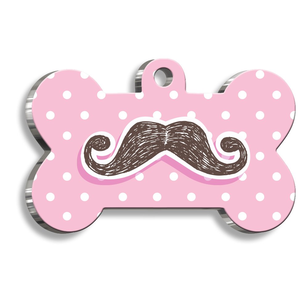 Bıyıklı Kemik Şekilli Kedi Köpek Künyesi Medium 2,6 x 3,8 cm