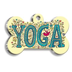 Yoga Sarı Kemik Şekilli Kedi Köpek Künyesi Medium 2,6 x 3,8 cm