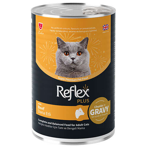 Reflex Plus Sos İçinde Parça Etli Biftekli Yetişkin Kedi Konservesi 400 Gr