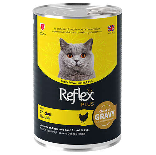 Reflex Plus Sos İçinde Parça Etli Tavuklu Yetişkin Kedi Konservesi 400 Gr
