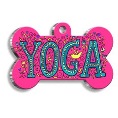 Yoga Pembe Kemik Şekilli Kedi Köpek Künyesi Small 2,1 x 3,1 cm
