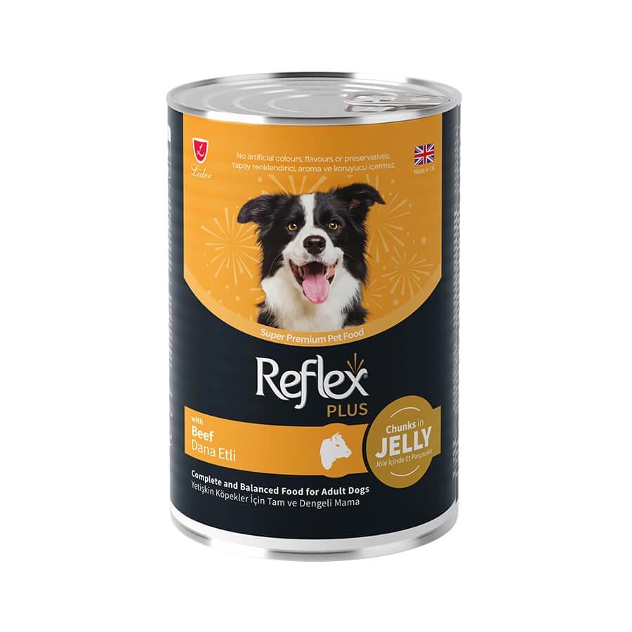Reflex Plus Jöle İçinde Parça Etli Biftekli Yetişkin Köpek  Konservesi 400 gr