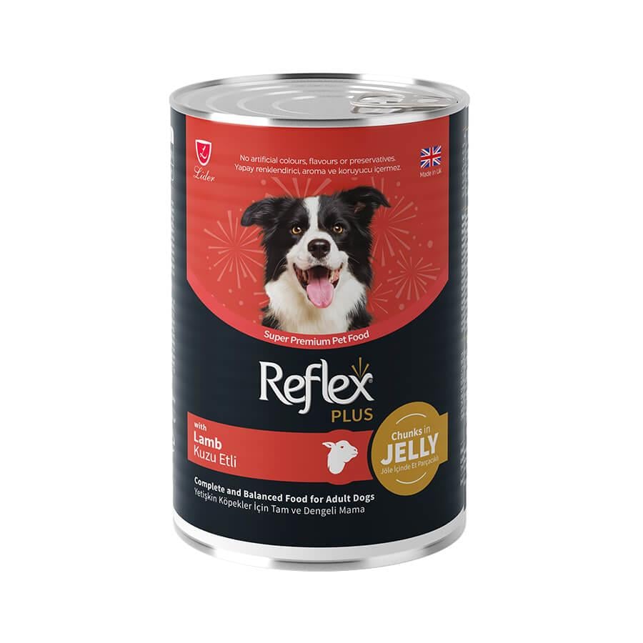 Reflex Plus Jöle İçinde Parça Etli Kuzulu Yetişkin Köpek  Konservesi 400 gr