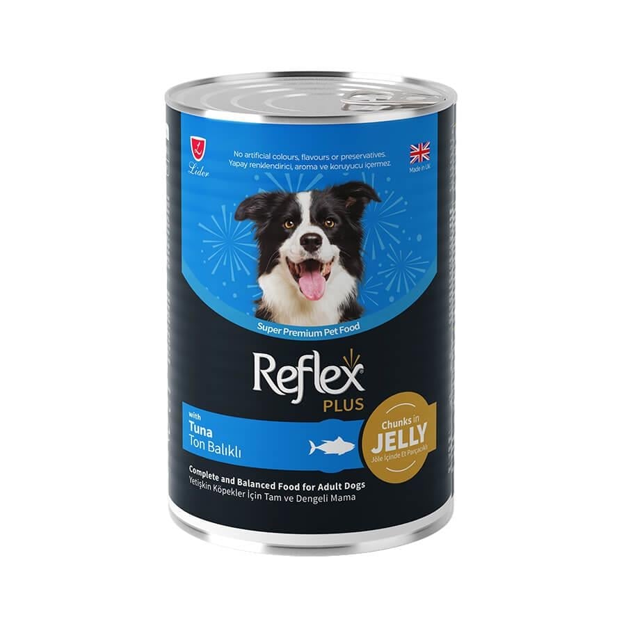 Reflex Plus Jöle İçinde Parça Etli Ton Balıklı Yetişkin Köpek  Konservesi 400 gr