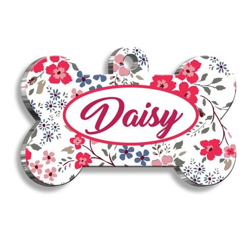 İlkbahar Çiçekleri Kedi Köpek Künyesi Medium 2,6 x 3,8 cm