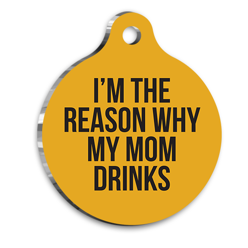 Annemin İçme Sebebiyim Kedi Köpek Künyesi XLarge 3,3 x 5 cm