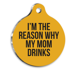 Annemin İçme Sebebiyim Kedi Köpek Künyesi XLarge 3,3 x 5 cm