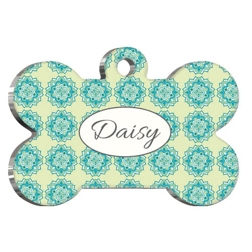 Mandala Desenli Kedi Köpek Künyesi Medium 2,6 x 3,8 cm