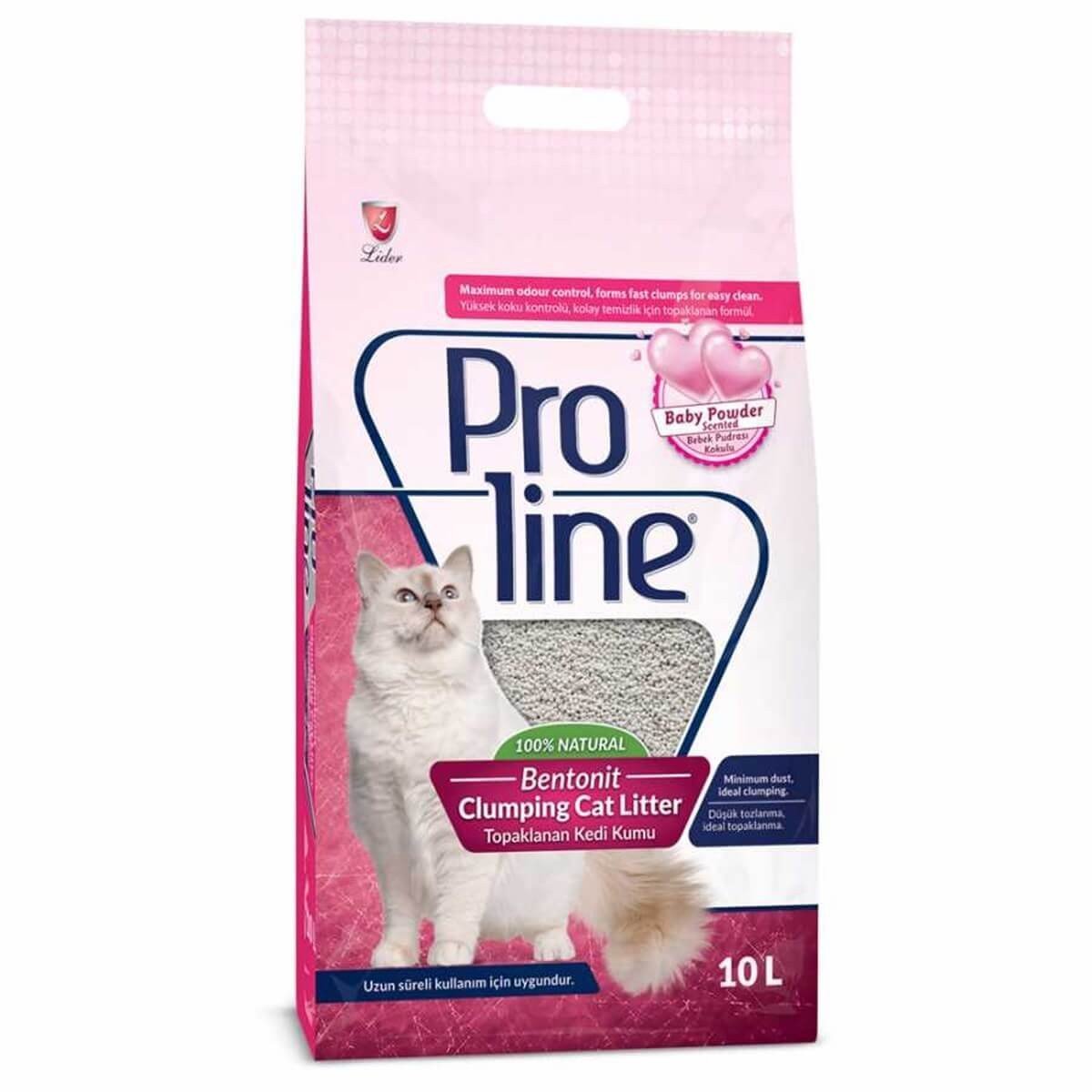 Proline Baby Powder Bebek Pudrası Kokulu Kalın Taneli Topaklanan Kedi Kumu 10 Lt