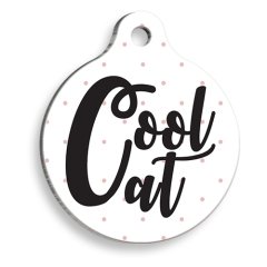 Cool Kedi Yuvarlak Kedi Künyesi Large 3,8 cm