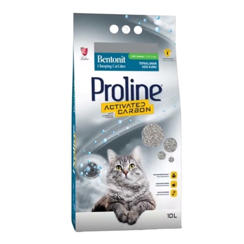 Proline Aktif Karbonlu Topaklanan Kedi Kumu 10 Lt