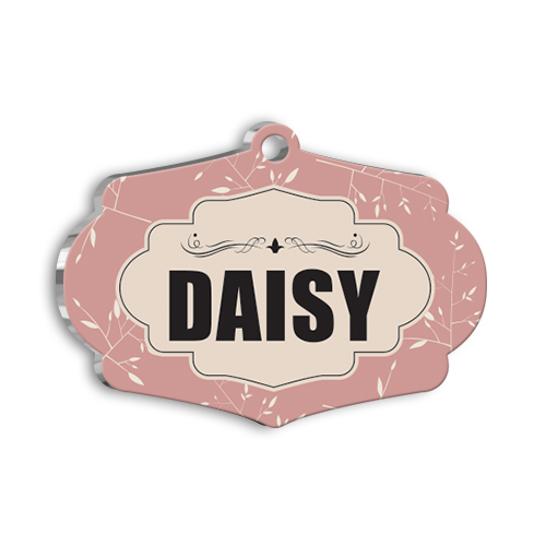 Koyu Gül Rengi Kedi Köpek Künyesi Small 3,7 x 2,66 cm