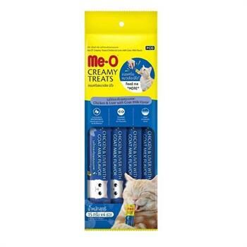 Me-O Creamy Treats Tavuklu ve Ciğerli Keçi Sütlü Kedi Ödülü 4 X15 Gr