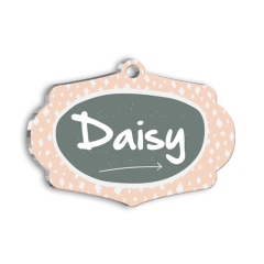 Krem Gri Kedi Köpek Künyesi Small 3,7 x 2,66 cm