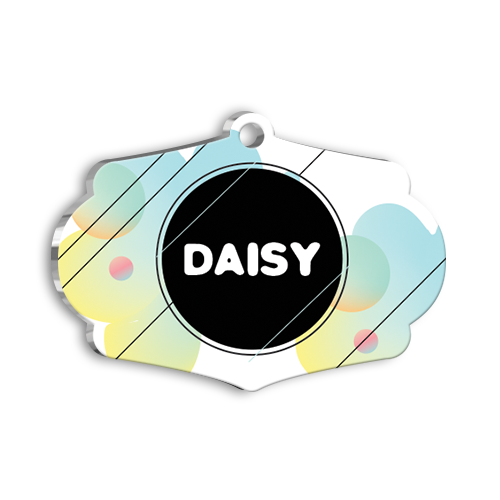 Baloncuklu Kedi Köpek Künyesi Large 4,7 x 3,38 cm