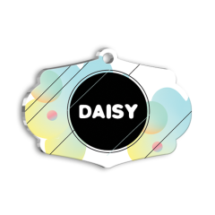 Baloncuklu Kedi Köpek Künyesi Large 4,7 x 3,38 cm