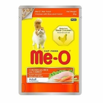 Me-O Pouch Tavuklu Pirinçli ve Havuçlu Kedi Konservesi 80 Gr