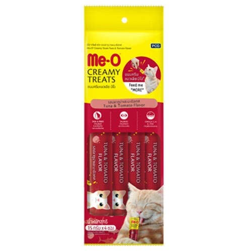 Me-O Creamy Treats Ton Balıklı ve Domatesli Kedi Ödül Maması 4 X15 Gr