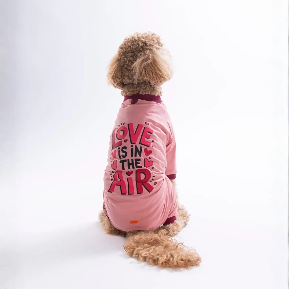 PawStar 26952 Pink Love Air Büyük Irk Pijama Tulum