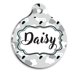 Gri Siyah Desenli Kedi Köpek Künyesi Medium 3 cm