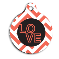 Zikzaklı Love Kedi Köpek Künyesi Small 2,5 cm