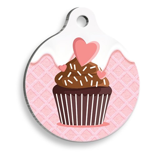 Çikolatalı Cupcake Yuvarlak Şekilli Kedi ve Köpek Künyesi Small 2,5 cm