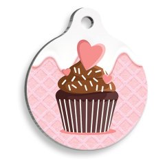 Çikolatalı Cupcake Yuvarlak Şekilli Kedi ve Köpek Künyesi Small 2,5 cm