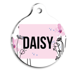 İlkbahar Çiçekli Kedi Köpek Künyesi Medium 3 cm