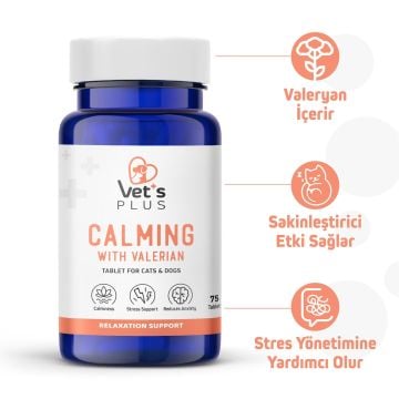 Vet's Plus Calming Kedi ve Köpekler İçin Sakinleştirici Tablet (75'li)