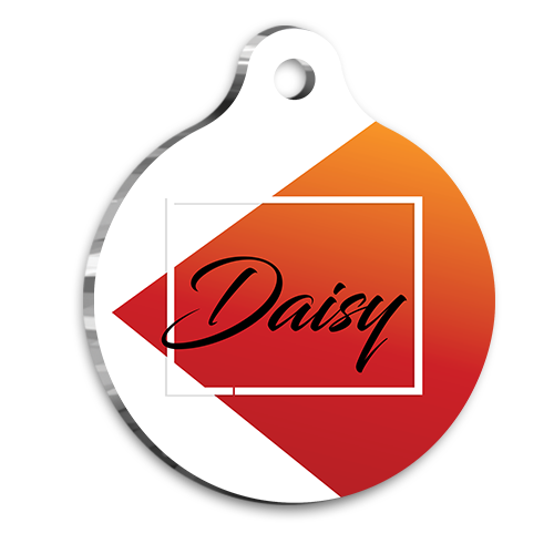 Geometrik Desenli Kedi Köpek Künyesi Large 3,8 cm