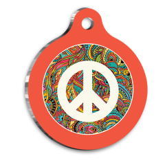 Barış Sembollü Kedi Köpek Künyesi XLarge 3,3 x 5 cm