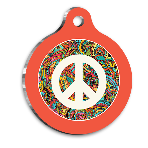 Barış Sembollü Kedi Köpek Künyesi Medium 2,6 x 3,8 cm